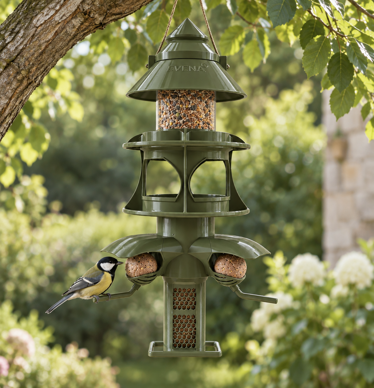 Tour Céleste Aqua – Mangeoire et abreuvoir pour oiseaux